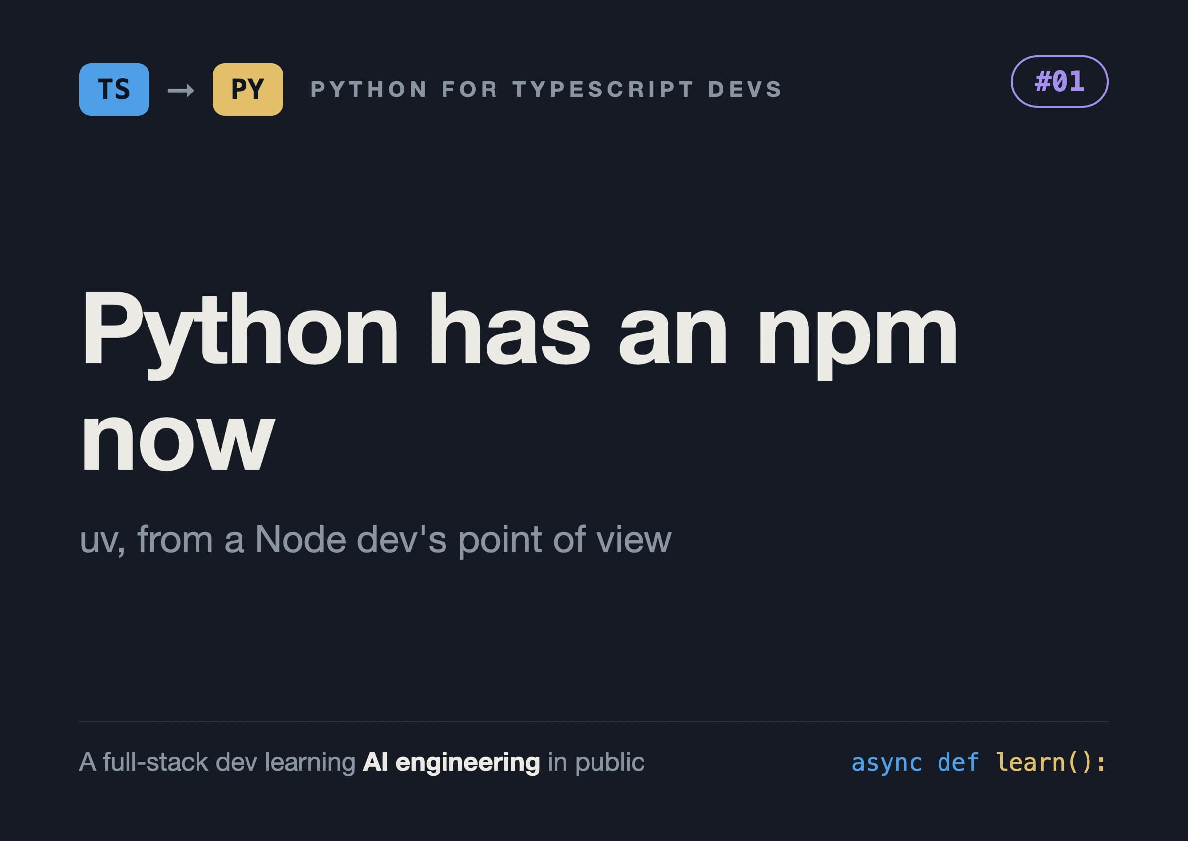 Python tooling for frontend devs
