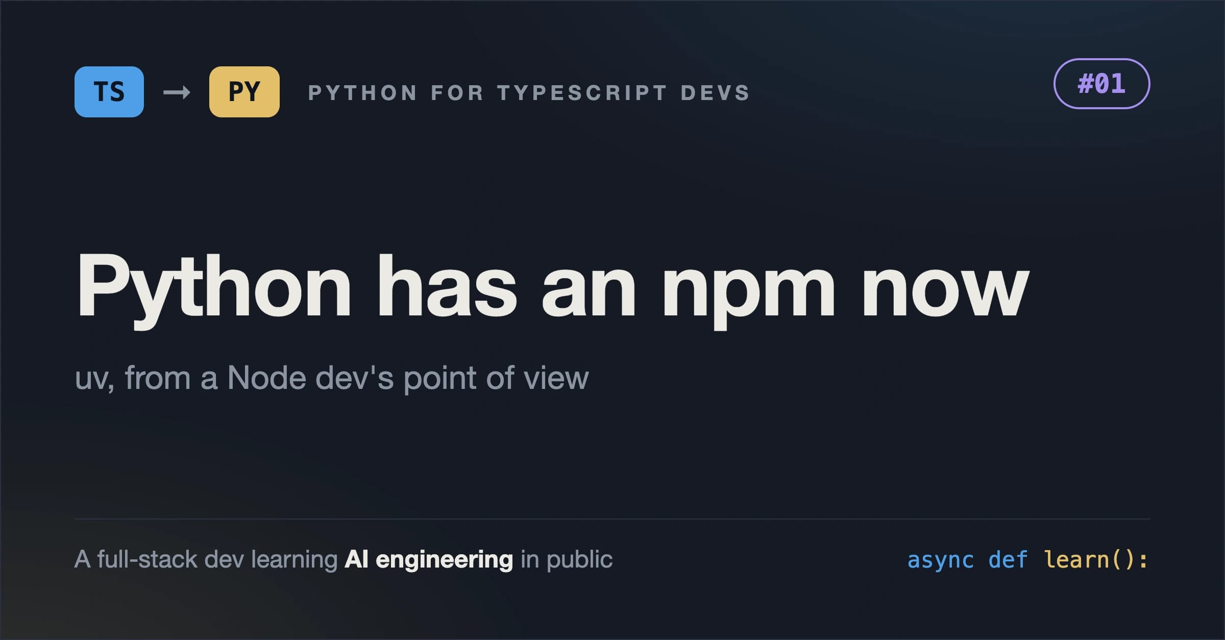 Python tooling for frontend devs